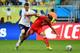 SALVADOR, BRAZIL - JUNE 20: Ricardo Rodriguez of Switzerland fights off Mathieu Debuchy of France during the 2014 FIFA World Cup Brazil Group E match between Switzerland and France at Arena Fonte Nova on June 20, 2014 in Salvador, Brazil. (Photo by Chr