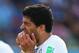 NATAL, BRAZIL - JUNE 24: Luis Suarez of Uruguay reacts during the 2014 FIFA World Cup Brazil Group D match between Italy and Uruguay at Estadio das Dunas on June 24, 2014 in Natal, Brazil. (Photo by Clive Rose/Getty Images)
