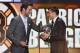 LAS VEGAS, NV - JUNE 24: Actor David Walton presents the Frank J. Selke Trophy to Patrice Bergeron of the Boston Bruins during the 2014 NHL Awards at the Encore Theater at Wynn Las Vegas on June 24, 2014 in Las Vegas, Nevada. (Photo by Ethan Miller/Getty