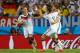 FORTALEZA, BRAZIL - JUNE 21: Miroslav Klose of Germany (R) celebrates scoring his team's second goal with Bastian Schweinsteiger (L) and Thomas Mueller during the 2014 FIFA World Cup Brazil Group G match between Germany and Ghana at Castelao on June 21, 2