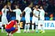 PORTO ALEGRE, BRAZIL - JUNE 22: (L-R) Carl Medjani, Djamel Mesbah, Essaid Belkalem, Rafik Halliche and Medhi Lacen of Algeria celebrate after defeating South Korea 4-2 during the 2014 FIFA World Cup Brazil Group H match between South Korea and Algeria at