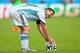 PORTO ALEGRE, BRAZIL - JUNE 25: Lionel Messi of Argentina prepares to take a free kick during the 2014 FIFA World Cup Brazil Group F match between Nigeria and Argentina at Estadio Beira-Rio on June 25, 2014 in Porto Alegre, Brazil. (Photo by Ian Walton/G
