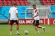 RECIFE, BRAZIL - JUNE 25: Bastian Schweinsteiger of Germany runs with the ball during the Germany training session ahead of the 2014 FIFA World Cup Group G match between USA and Germany held at Arena Pernambuco on June 25, 2014 in Recife, Brazil. (Photo