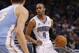 Mar 12, 2014; Orlando, FL, USA; Orlando Magic guard Arron Afflalo (4) drives to the basket against the Denver Nuggets during the second half at Amway Center. Denver Nuggets defeated the Orlando Magic 120-112. Mandatory Credit: Kim Klement-USA TODAY Sports