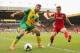 NORWICH, ENGLAND - APRIL 05: Robert Snodgrass (L) of Norwich City vies with James Morrison (R) of West Brom during the Barclays Premier League match between Norwich City and West Bromwich Albion at Carrow Road on April 5, 2014 in Norwich, England. (Phot