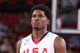 PORTLAND, OR - APRIL 12: Justise Winslow #10 of Team USA walks up court against the World Team on April 12, 2014 at the Moda Center Arena in Portland, Oregon. NOTE TO USER: User expressly acknowledges and agrees that, by downloading and or using this pho