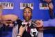 NEW YORK - JUNE 25: NBA Draft Prospect Dante Exum, speaks to the media during media availability as part of the 2014 NBA Draft on June 25, 2014 at the Westin Times Square in New York City. NOTE TO USER: User expressly acknowledges and agrees that, by dow
