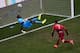 BRASILIA, BRAZIL - JUNE 26: Goalkeeper Fatawu Dauda of Ghana makes a save at a header at goal by Cristiano Ronaldo of Portugal during the 2014 FIFA World Cup Brazil Group G match between Portugal and Ghana at Estadio Nacional on June 26, 2014 in Brasilia
