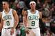 BOSTON, MA - MARCH 26: Avery Bradley #0 and Rajon Rondo #9 of the Boston Celtics against the Toronto Raptors on March 26, 2014 at the TD Garden in Boston, Massachusetts. NOTE TO USER: User expressly acknowledges and agrees that, by downloading and or usi
