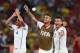 RIO DE JANEIRO, BRAZIL - JUNE 18: Mauricio Isla, Arturo Vidal and Eduardo Vargas of Chile celebrate victory in the 2014 FIFA World Cup Brazil Group B match between Spain and Chile at Maracana on June 18, 2014 in Rio de Janeiro, Brazil. (Photo by Matthia
