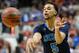 LAS VEGAS, NV - MARCH 15: Kyle Anderson #5 of the UCLA Bruins passes against the Arizona Wildcats during the championship game of the Pac-12 Basketball Tournament at the MGM Grand Garden Arena on March 15, 2014 in Las Vegas, Nevada. UCLA won 75-71. (Pho
