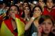MADRID, SPAIN - JUNE 18: Spanish fans react while watching their team play against the Chileans on the giant screen showing the FIFA World Cup match between Spain and Chile on June 18, 2014 in Madrid, Spain. Spain, current football World Cup champion, as