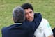 NATAL, BRAZIL - JUNE 24: Head coach Oscar Tabarez of Uruguay hugs Luis Suarez after a 1-0 victory over Italy during the 2014 FIFA World Cup Brazil Group D match between Italy and Uruguay at Estadio das Dunas on June 24, 2014 in Natal, Brazil. (Photo by