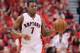 TORONTO, ON - MAY 4: Kyle Lowry #7 of the Toronto Raptors plays against the Brooklyn Nets in Game Seven of the NBA Eastern Conference Quarterfinals at the Air Canada Centre on May 4, 2014 in Toronto, Ontario, Canada. The Nets defeated the Raptors 104-103