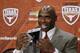 AUSTIN, TX - JANUARY 6: The University of Texas Longhorns new head football coach Charlie Strong from Louisvillespeaks after being introduced during a press conference January 6, 2014 at Darrell K. Royal-Texas Memorial Stadium in Austin, Texas. (Photo by