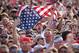 CHICAGO, IL - JUNE 22: Fans in Grant Park celebrate a goal by the U.S. against Portugal in a Group G World Cup soccer match on June 22, 2014 in Chicago, Illinois. Fans were turned away from the free event after a 10,000-person capacity was reached. (Pho