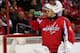 WASHINGTON, DC - MARCH 10: Goalie Jaroslav Halak #41 of the Washington Capitals gets a drink during the second period of the Capitals 3-2 loss to the Pittsburgh Penguins at Verizon Center on March 10, 2014 in Washington, DC. (Photo by Rob Carr/Getty Imag