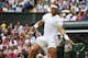 LONDON, ENGLAND - JUNE 26: Rafael Nadal of Spain in action during his Gentlemen's Singles second round match against Lukas Rosol of Czech Republic on day four of the Wimbledon Lawn Tennis Championships at the All England Lawn Tennis and Croquet Club at W