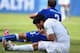 NATAL, BRAZIL - JUNE 24: Luis Suarez of Uruguay and Giorgio Chiellini of Italy react after a clash during the 2014 FIFA World Cup Brazil Group D match between Italy and Uruguay at Estadio das Dunas on June 24, 2014 in Natal, Brazil. (Photo by Matthias H