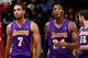 ATLANTA, GA - DECEMBER 16: Xavier Henry #7 and Kobe Bryant #24 of the Los Angeles Lakers walk off the court during a timeout against the Atlanta Hawks at Philips Arena on December 16, 2013 in Atlanta, Georgia. NOTE TO USER: User expressly acknowledges a