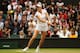 LONDON, ENGLAND - JUNE 28: Alison Riske of the United States hits a backhand return during her Ladies' Singles third round match against Maria Sharapova of Russia on day six of the Wimbledon Lawn Tennis Championships at the All England Lawn Tennis and Cr
