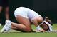Alize Cornet celebrates her victory.