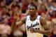 LAWRENCE, KS - JANUARY 18: Joel Embiid #21 of the Kansas Jayhawks reacts after scoring during the game against the Oklahoma State Cowboys at Allen Fieldhouse on January 18, 2014 in Lawrence, Kansas. (Photo by Jamie Squire/Getty Images)
