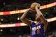 Jan 27, 2014; Philadelphia, PA, USA; Phoenix Suns forward Channing Frye (8) shoots the ball during the first quarter against the Philadelphia 76ers at the Wells Fargo Center. The Suns defeated the Sixers 124-113. Mandatory Credit: Howard Smith-USA TODAY S