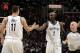 CLEVELAND, OH - OCTOBER 30: Brook Lopez #11 of the Brooklyn Nets congratulates Kevin Garnett #2 after he made a shot against the Cleveland Cavaliers at The Quicken Loans Arena on October 30, 2013 in Cleveland, Ohio. NOTE TO USER: User expressly acknowled