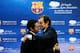 Sandro Rosell after signing the first Qatar Foundation contract.