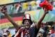 Jun 26, 2014; Recife, BRAZIL; A United States fan celebrates after finding out they had advanced past the group stage after their 1-0 loss to Germany at Arena Pernambuco. Mandatory Credit: Winslow Townson-USA TODAY Sports