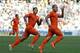 Sneijder celebrates after his equalizer.