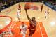 NEW YORK, NY - MARCH 23: Luol Deng #9 of the Cleveland Cavaliers goes up for a shot against the New York Knicks during a game at Madison Square Garden in New York City. NOTE TO USER: User expressly acknowledges and agrees that, by downloading and or using