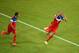 NATAL, BRAZIL - JUNE 16: John Brooks of the United States (R) celebrates scoring his team's second goal with Fabian Johnson during the 2014 FIFA World Cup Brazil Group G match between Ghana and the United States at Estadio das Dunas on June 16, 2014 in N