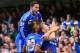 LONDON, ENGLAND - MARCH 22: Andre Schurrle of Chelsea celebrates scoring his second goal with Nemanja Matic, Eden Hazard and Samuel Eto'o of Chelsea during the Barclays Premier League match between Chelsea and Arsenal at Stamford Bridge on March 22, 2014
