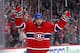 MONTREAL, QC - MAY 12: Thomas Vanek #20 of the Montreal Canadiens celebrates his second-period goal against the Boston Bruins in Game Six of the Second Round of the 2014 NHL Stanley Cup Playoffs at the Bell Centre on May 12, 2014 in Montreal, Quebec, Can