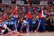 LOS ANGELES, CA - APRIL 21: Blake Griffin #32 of the Los Angeles Clippers and his bench celebrate in Game Two of the Western Conference Quarterfinals against the Golden State Warriors at Staples Center on April 21, 2014 in Los Angeles, California. NOTE T