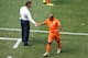 FORTALEZA, BRAZIL - JUNE 29: Nigel de Jong of the Netherlands shakes hands with head coach Louis van Gaal as he exits the game during the 2014 FIFA World Cup Brazil Round of 16 match between Netherlands and Mexico at Castelao on June 29, 2014 in Fortaleza