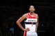 WASHINGTON, DC - APRIL 27: Trevor Ariza #1 of the Washington Wizards stands on the court against the Chicago Bulls Game Four of the Eastern Conference Quarterfinals on April 27, 2014 at Verizon Center in Washington, DC. NOTE TO USER: User expressly ack
