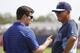 GM Andrew Friedman (left) with manager Joe Maddon.