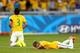Brazil players looked defeated rather than victorious at the end of the match against Chile.