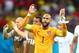 Jun 22, 2014; Manaus, Amazonas, BRAZIL; USA goalkeeper Tim Howard (1) reacts following the game against Portugal during the 2014 World Cup at Arena Amazonia. The game ended in a 2-2 draw. Mandatory Credit: Mark J. Rebilas-USA TODAY Sports