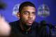 Feb 14, 2014; New Orleans, LA, USA; Eastern Conference guard Kyrie Irving during the 2014 NBA All Star game Player Press Conferences at New Orleans Hyatt. Mandatory Credit: Derick E. Hingle-USA TODAY Sports