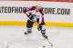 ST. PAUL, MN - APRIL 24: Brad Malone #42 of the Colorado Avalanche handles the puck against the Minnesota Wild during Game Four of the First Round of the 2014 Stanley Cup Playoffs on April 24, 2014 at the Xcel Energy Center in St. Paul, Minnesota. (Photo