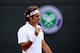 LONDON, ENGLAND - JULY 01: Roger Federer of Switzerland during his Gentlemen's Singles fourth round match against Tommy Robredo of Spain on day eight of the Wimbledon Lawn Tennis Championships at the All England Lawn Tennis and Croquet Club on July 1, 20