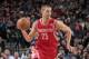 DALLAS, TX - JANUARY 29: Chandler Parsons #25 of the Houston Rockets handles the ball against the Dallas Mavericks on January 29, 2014 at the American Airlines Center in Dallas, Texas. NOTE TO USER: User expressly acknowledges and agrees that, by download