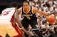 MIAMI, FL - May 8: Shaun Livingston #14 of the Brooklyn Nets handles the ball against the Miami Heat in Game Two of the Eastern Conference Semifinals of the 2014 NBA playoffs at the American Airlines Arena in Miami, Florida on May 8, 2014. NOTE TO USER: U