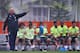 TERESOPOLIS, BRAZIL - JULY 01: Head coach Luiz Felipe Scolari (L) gives instructions for David Luiz (2ndL), Neymar (3nd-L), Thiago Silva (4nd-L), Hulk (3rd-R), Fernandinho (2rd-R) and Oscar (R)during a training session of the Brazilian national football t