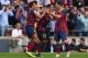 BARCELONA, SPAIN - MAY 17: Alexis Sanchez of FC Barcelona celebrates with Lionel Messi after scoring the opening goal during the La Liga match between FC Barcelona and Club Atletico de Madrid at Camp Nou on May 17, 2014 in Barcelona, Spain. (Photo by Al