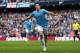 MANCHESTER, ENGLAND - MAY 11: Samir Nasri of Manchester City celebrates scoring the first goal during the Barclays Premier League match between Manchester City and West Ham United at the Etihad Stadium on May 11, 2014 in Manchester, England. (Photo by A